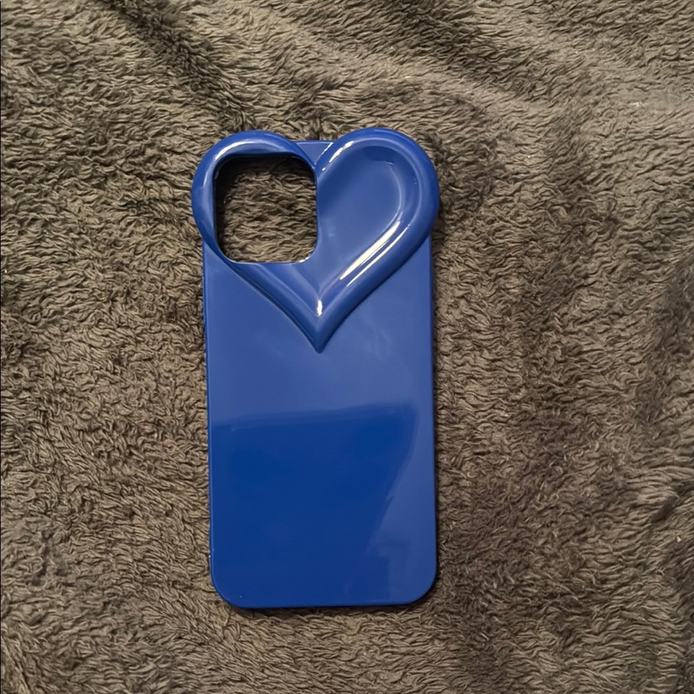 Blue Heart-Shaped Phone Case